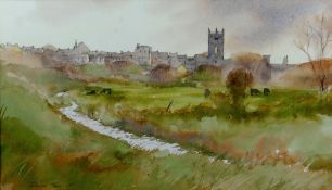 DAVID TRESS watercolour; entitled verso `Haverfordwest near the Castle`, signed and dated 1981, 9