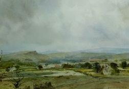 ARTHUR MILES pair of watercolours; landscape scenes, one entitled verso `Vale of Glamorgan from