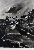 After SIR KYFFIN WILLIAMS RA Limited Edition (138/250) monochrome print; a Snowdonia lane, `Old