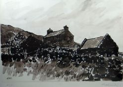 After SIR KYFFIN WILLIAMS RA Artist`s Proof; Snowdonia cottage, signed fully in pencil, 15.5 x 21.