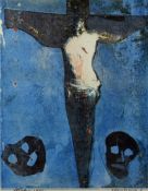 After JOHN SELWAY coloured print; entitled `Crucifixion I`, signed fully in pencil and dated 1991,