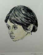 After SIR KYFFIN WILLIAMS RA Limited Edition (72/150) print; portrait of Norma Lopez, signed fully