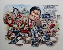 After E MEIRION ROBERTS caricature of the Llanelli Rugby Team commemorating their victory over New