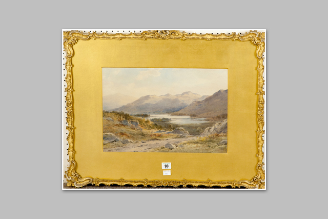 EDMUND ARDEN watercolour; Scottish landscape with lake, signed, 12 x 17 ins (30 x 44 cms)