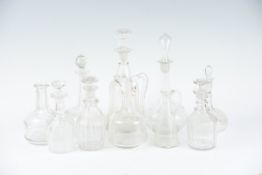 A parcel of ten sundry decanters