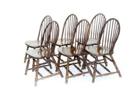 A set of six reproduction spindleback Windsor dining chairs
