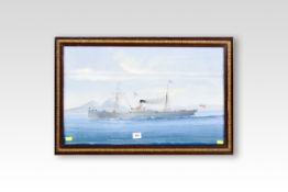 NEAPOLITAN SCHOOL watercolour and gouache; the SS North Britain of London `Entering the Bay of