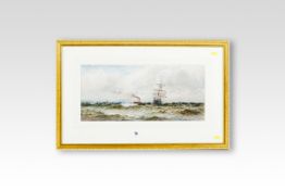 WILLIAM THOMAS NICHOLAS BOYCE watercolour; a three-master and a steam vessel in rough seas, signed
