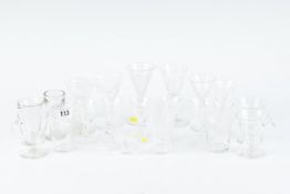 A small parcel of mainly small conical glasses and custard cups etc