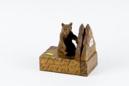 A Black Forest style seated bear inkstand