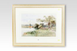 JOHN GUTHRIE SYKES watercolour; cattle resting by a riverside, signed, 14.5 x 21.5 ins (37 x 55 cms)