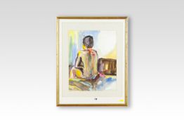 R SUDDABY watercolour; seated person, signed, 16.5 x 13 ins (42 x 33 cms)