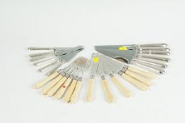 A parcel of silver handled, stainless steel bladed dinner and tea knives; and a high quality set