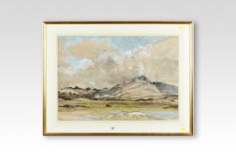 TOM H SHANKS watercolour/gouache; expansive Highland landscape scene, signed 1958 and indistinctly