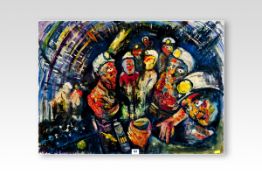 JAMES LAWRENCE ISHERWOOD oil on board (unframed); underground mining scene, signed and dated 1962,