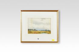 HUBERT JONES watercolour; heathland scene with drover and cart, signed, 6.75 x 10 ins (17 x 26