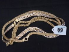 A parcel of three Italian gilt 925 necklaces