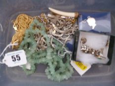 A mixed parcel of white and yellow metal jewellery and pendants etc