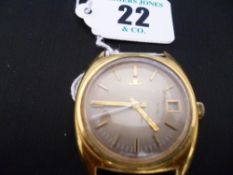 A gent`s yellow metal and stainless steel backed Jaeger-Le-Coultre automatic wristwatch having a