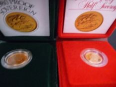 A cased 1980 proof half sovereign and a cased 1980 proof sovereign