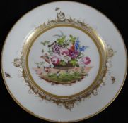 Swansea Porcelain; a plate from the Burdett-Coutts Service, finely decorated with a central basket