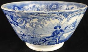 Swansea Cambrian Pottery  (1764-1870); circa 1825 blue and white transfer printed ‘Troubadour’