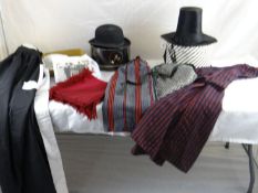 A good parcel of lady’s Welsh folk clothing including apron, skirt, shawls and a traditional Welsh