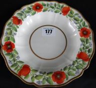 Swansea Cambrian Pottery  (1764-1870); a creamware shallow dish painted with a border of poppies,