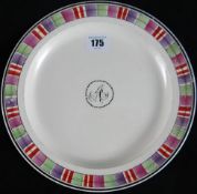 Swansea Cambrian Pottery  (1764-1870); an early creamware plate having a multicoloured border and