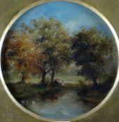 SARAH A DOIDGE oils on  board, a pair; landscape scenes ‘A View on The Thames’ and  ‘A Day in the