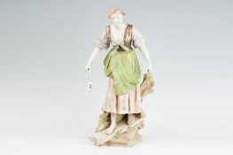 An Austrian Amphora Ware standing figurine of a peasant girl, 24.5 ins (62 cms) high (some old