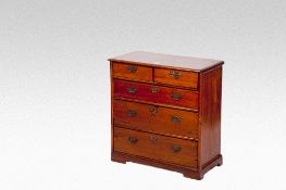 A miniature oak chest of three long and two short drawers, 26 ins (66 cms) wide.