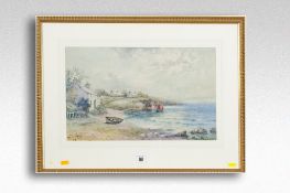 JOSEPH HUGHES CLAYTON watercolour; Anglesey coastalscape near Cemaes Bay, signed, 11 x 18.25 ins (28