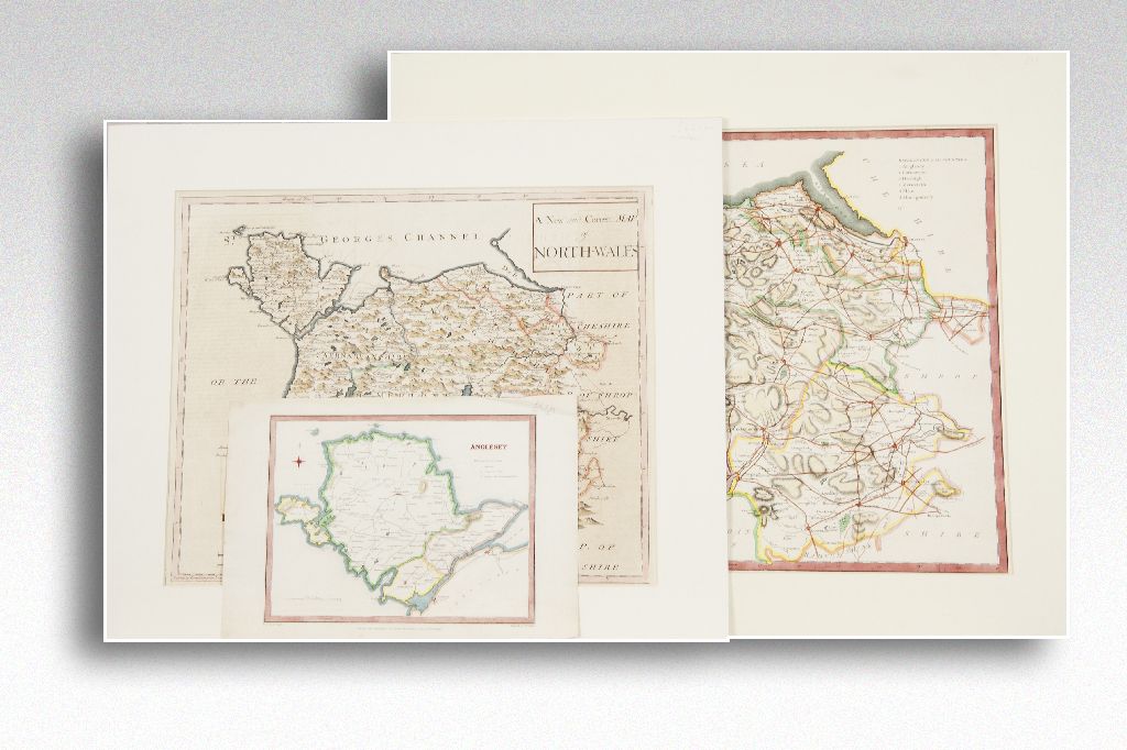 A large portfolio of miscellaneous unframed Welsh maps.