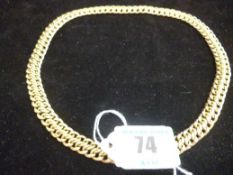 An unmarked gold triple link hollow bracelet, 14 grms.