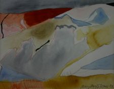 MARY LLOYD JONES watercolour; entitled verso Lead Mine, Llanafan, signed and dated 1983 7.5 x 9.75