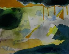 MARY LLOYD JONES watercolour; entitled verso Lead Mine Goginan, signed and dated 1983 7.5 x 10