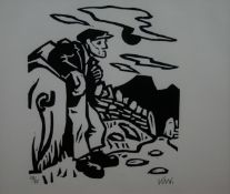 SIR KYFFIN WILLIAMS RA set of three limited edition (28 & 35/85) woodcut prints; each signed with