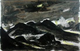 SIR KYFFIN WILLIAMS RA limited edition (33/150) print; Snowdonia landscape, signed fully in