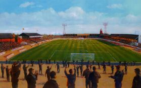 ANDREW QUELCH limited edition (29/100) print; entitled ‘Somerton Park, 4th April, 1983-Football