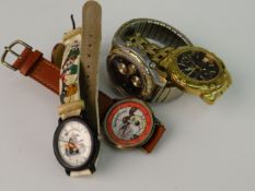 A GROUP OF WRISTWATCHES; Comprising two `Wallace and Gromit` Wesco in presentation tin; and two