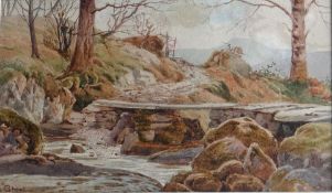 PETER GHENT RCA (1857-1911); Watercolour - `Miner`s Bridge, Betws y Coed`, signed, 5.25 x 8.5 ins (