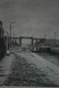 CLIVE HEAD, TWENTIETH CENTURY; `MANCHESTER SHIP CANAL`, pencil and charcoal, unsigned and framed,