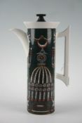 A 1960s Portmeirion Pottery coffee can designed by Susan Williams-Ellis, `Magic City` pattern, 12ins