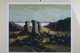 WILF ROBERTS (b. 1941); `LLANDDWYN`, coloured limited edition print, signed, titled and numbered