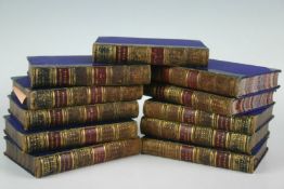 11 volumes of Kingsley`s Novels 1881 blue leather cloth with gilt tooled spines