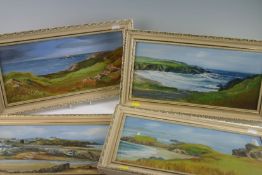 JILL MICKLE, TWENTIETH CENTURY; group of four Anglesey coastal and shore scenes entitled; `CABLE
