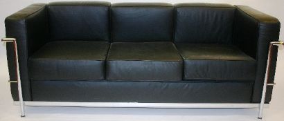 After LE CORBUSIER, CHARLOTTE PERRIAND & PIERRE JEANNERT LC-2 GRAND SOFA; designed 1928, retailed by