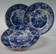 A collection of Wedgewood `BLUE LANDSCAPE` blue and white plates.
