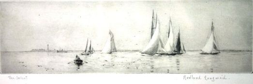 ROWLAND LANGMAID (1897 - 1956); `THE SOLENT`, drypoint etching, signed and titled in pencil. 4.5 x